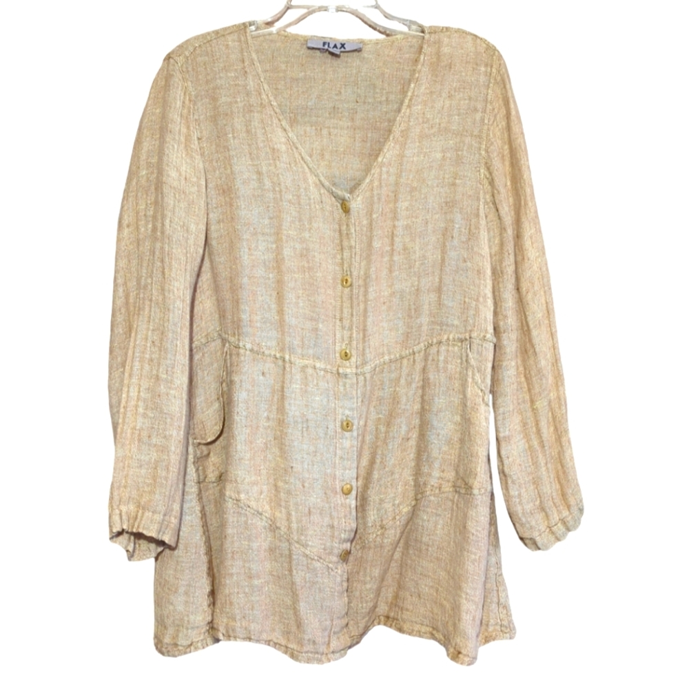 Flax linen button up tunic